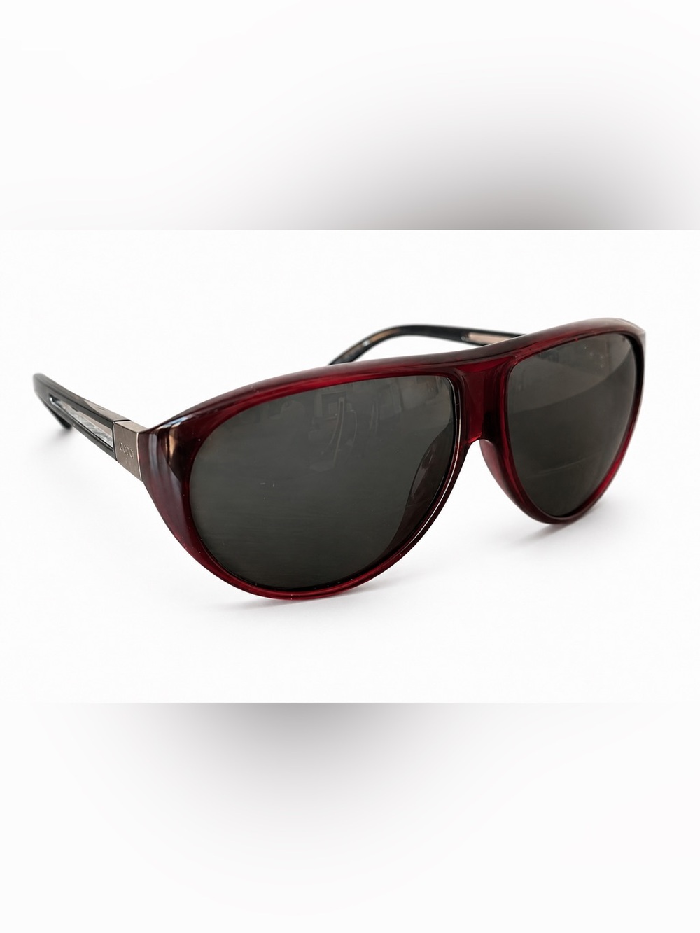 Wine Red Aviator Sunglasses - Dark Smoke Lenses Bifocals